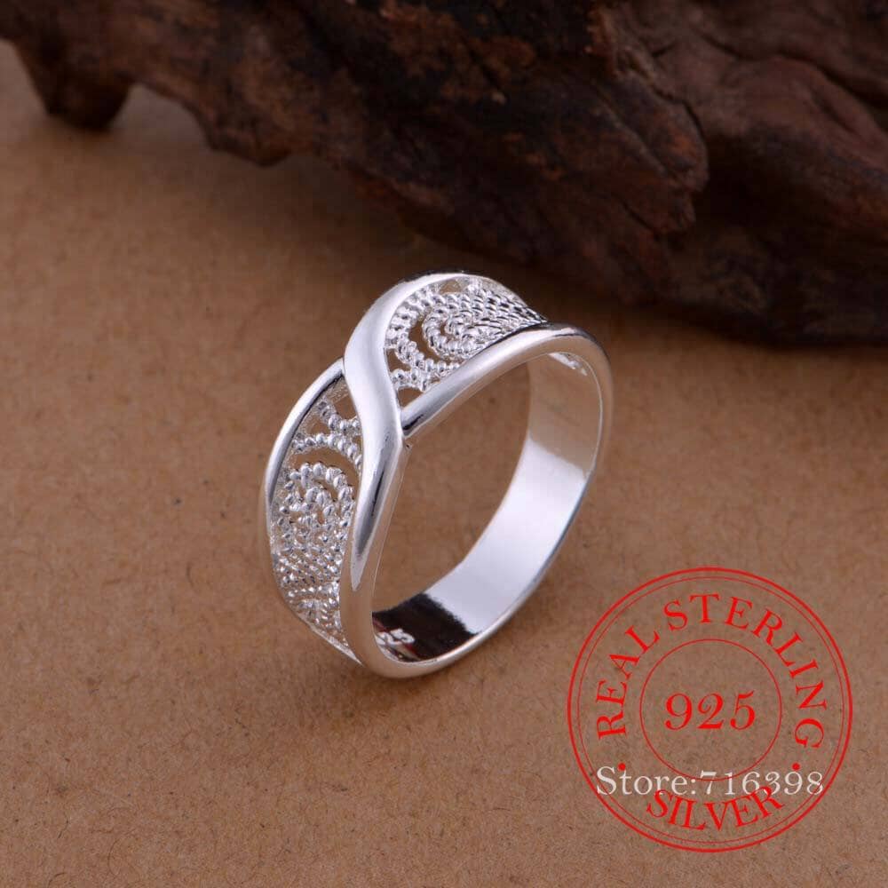 Vintage Hollow Pattern Ring - 925 Sterling SilverRing