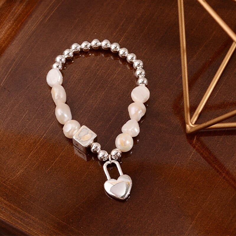 Simple LOVE Heart Bead Chain Pearl BraceletBracelet