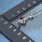 Fine Elegant Garnet Pendant Necklace - 925 Sterling SilverNecklace