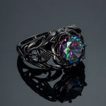 Luxurious Rainbow Mystic Fire Topaz 10KT Black Gold Filled RingRing