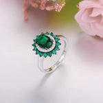 Emerald Crystal 925 Sterling Silver RingRing