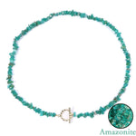 Boho Fashion Aventurine and other Stone Chips ChokerNecklace7 Amazonite