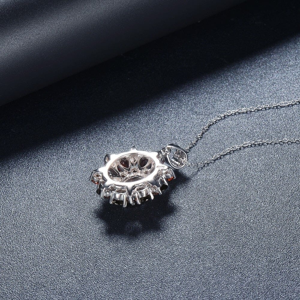7.54ct Natural Black Garnet Pendant Necklace - 925 Sterling SilverNecklaces