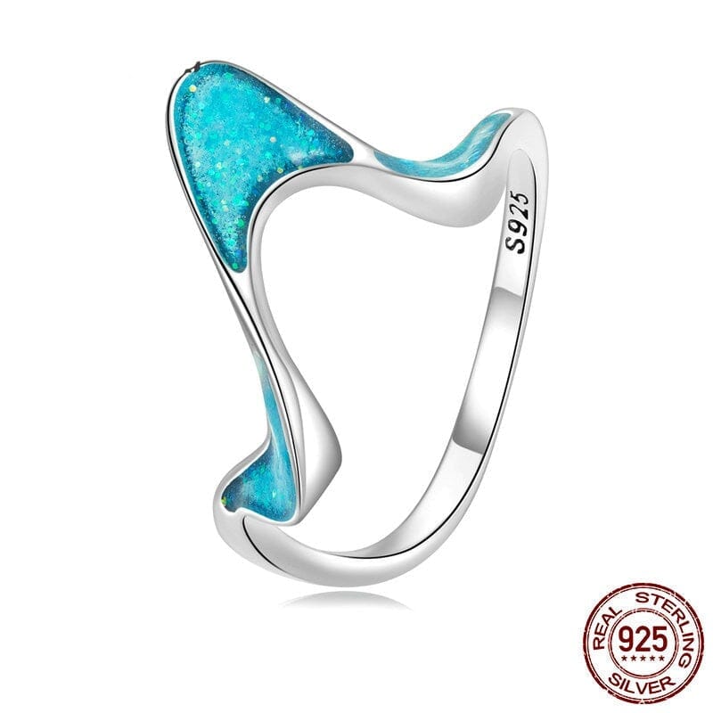 Ocean Series Blue Opal Geometric Ring - 925 Sterling SilverRing6