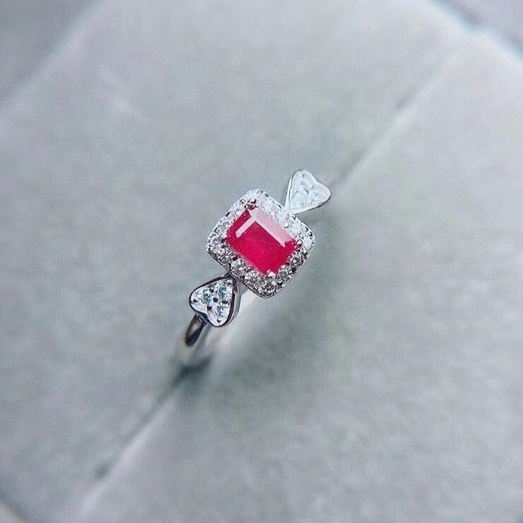 Girls Lovely Ruby Resizeable Ring - 925 Sterling SilverRing