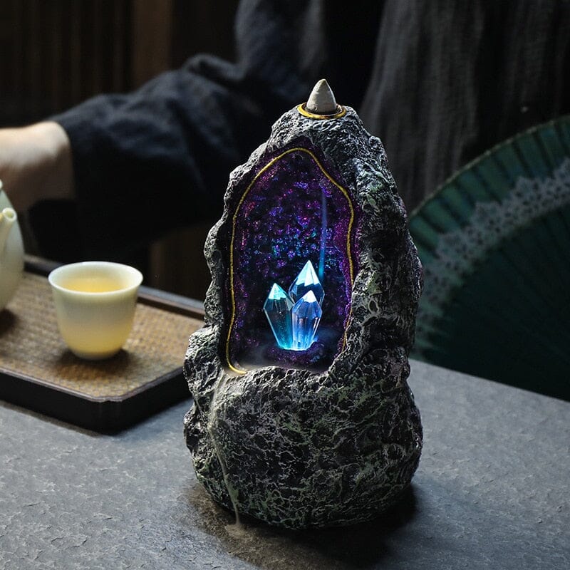 Creative Fantasy Crystal Cave LED Ornaments Backflow Incense BurnerIncense Burner
