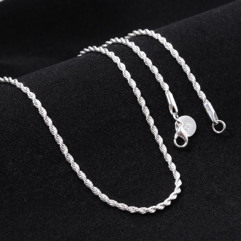 Twisted Snake Rope Chain Necklace with Lobster Clasp (1.5mm)Necklace