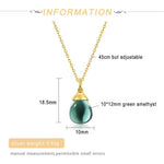 Romantic Green Amethyst Pendant Necklace - 925 Sterling SilverNecklace