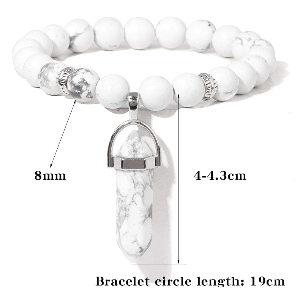 Natural Tiger Eye Stone Bracelet Hexagonal Column Pendant Bracelet Men Agates Crystal Charm Bracelets Women Reiki Yoga JewelryBracelet