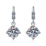Geometric Diamond Drop Earrings - 925 Sterling SilverEarrings1 carat each
