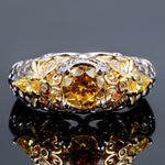 Yellow Citrine Bee Ring - 925 Sterling SilverRing