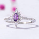 Magnificent Natural Amethyst White Topaz RingRing5