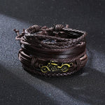 4Pcs/Set Braided Wrap Leather Bracelets for MenBraceletSet 16