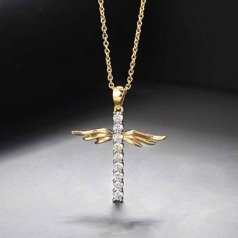 WWJD Angel Wings Cross NecklaceNecklace