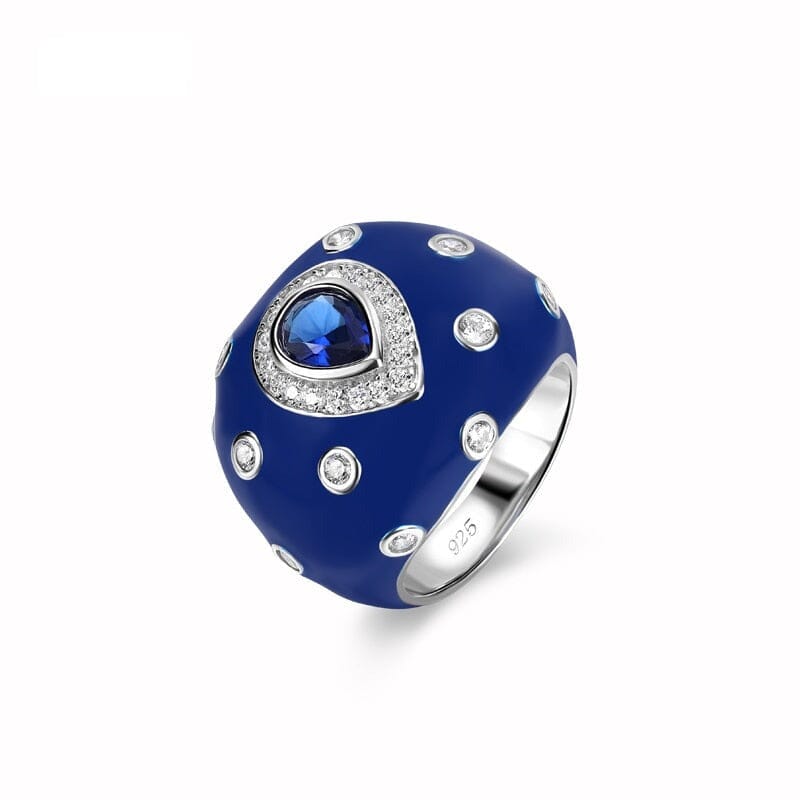 Retro Shinning Blue Sapphire Ring - 925 Sterling SilverRing6Silver