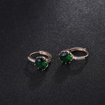 Luxury Flower Charm Assorted Crystals Ear Stud EarringsEarringsGold - Green