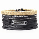 Trust In God Jesus Khaki Faith Punk 4 pcs/set Black Beads Bible Leather BraceletsBracelet