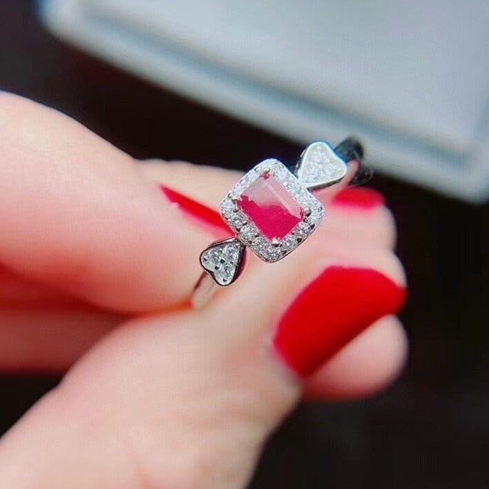 Girls Lovely Ruby Resizeable Ring - 925 Sterling SilverRing