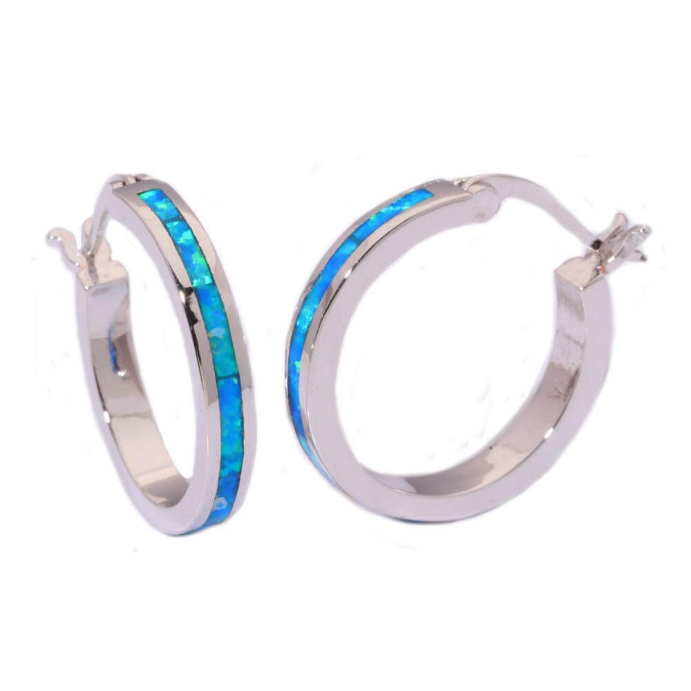 White and Blue Fire Opal Stud EarringsEarrings