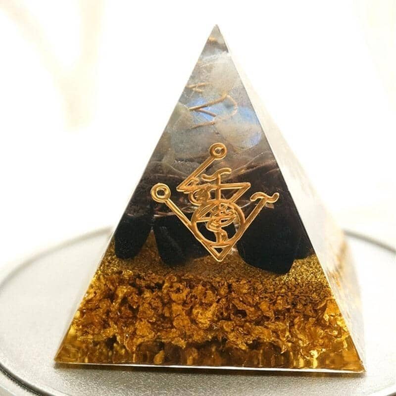 Orgone Pyramid Obsidian Natural CrystalHome Decor