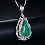Bizuteria Pear-Shaped Emerald Pendant - 925 Sterling SilverPendant