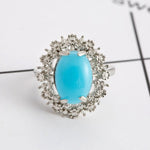 Romantic Blue Opal Stone Ring - 925 Sterling SilverRing