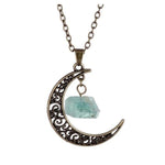 Natural Healing Crystal Moon Pendant NecklaceNecklaceFor Perseverance