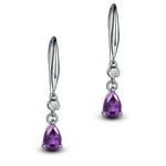 Fashion Smooth Tears/Waterdrop Pendientes Earrings - 925 Sterling SilverEarringsPurple