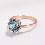 Delicate Blue Topaz Rose Gold Ring - 925 Sterling SilverRing