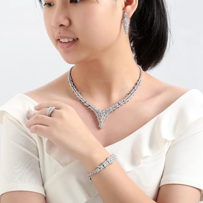 Trendy Elegant Luxury Bridal Jewelry SetJewelry Set