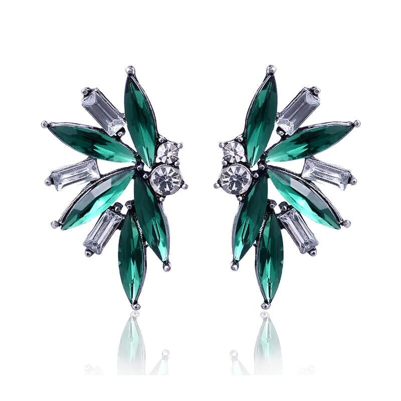 Colorful Crystal Opal Stone Angle Wings Stud EarringsEarringsgreen
