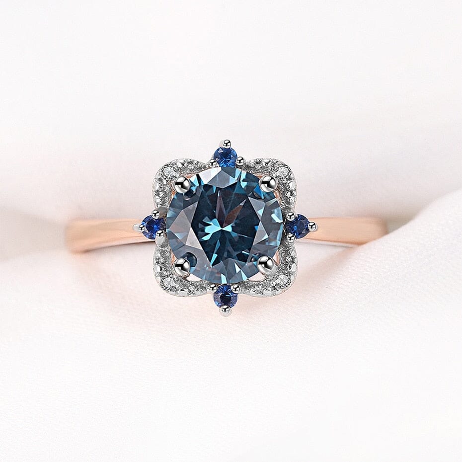 Delicate Blue Topaz Rose Gold Ring - 925 Sterling SilverRing5