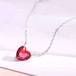 Little Heart Shape Ruby Necklace - 925 Sterling SilverNecklace