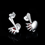 Heart Love 1.9ct Natural Garnet Statement Stud Earrings - 925 Sterling SilverEarrings