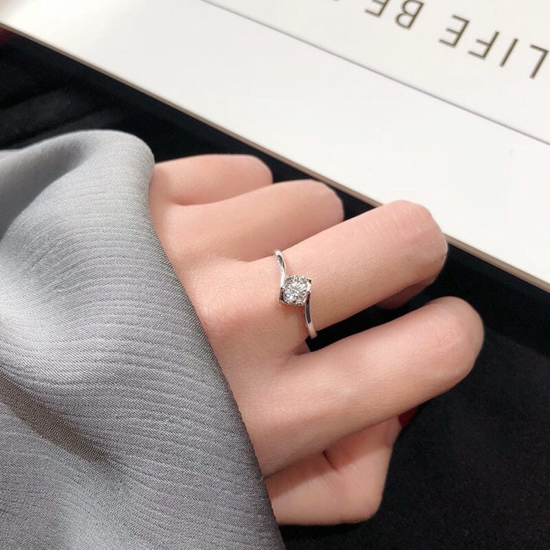 Unique Lab Diamond Promise Ring - 925 Sterling SilverRing
