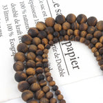 Natural Matte Stone Beads Round Yellow Tiger Eye Loose Bead Bracelet