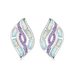 White & Blue Fire Opal Stud EarringsEarringsWhite
