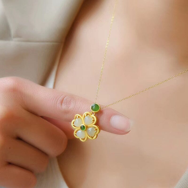 Clover Jade Pendant NecklaceNecklace