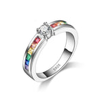 925 Sterling Silver Rainbow Promise RingRing6