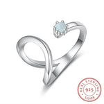 Unique Trendy Fashion Opal Stone Adjustable Ring - 925 Sterling SilverRingResizable