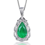 Bizuteria Pear-Shaped Emerald Pendant - 925 Sterling SilverPendantgreen 2