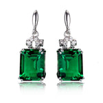 Uniquely Beautiful Square Emerald Earrings - 925 Sterling SilverEarrings