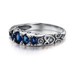 Amazing Ethnic Created Sapphire Stone Ring - 925 Sterling SilverRing