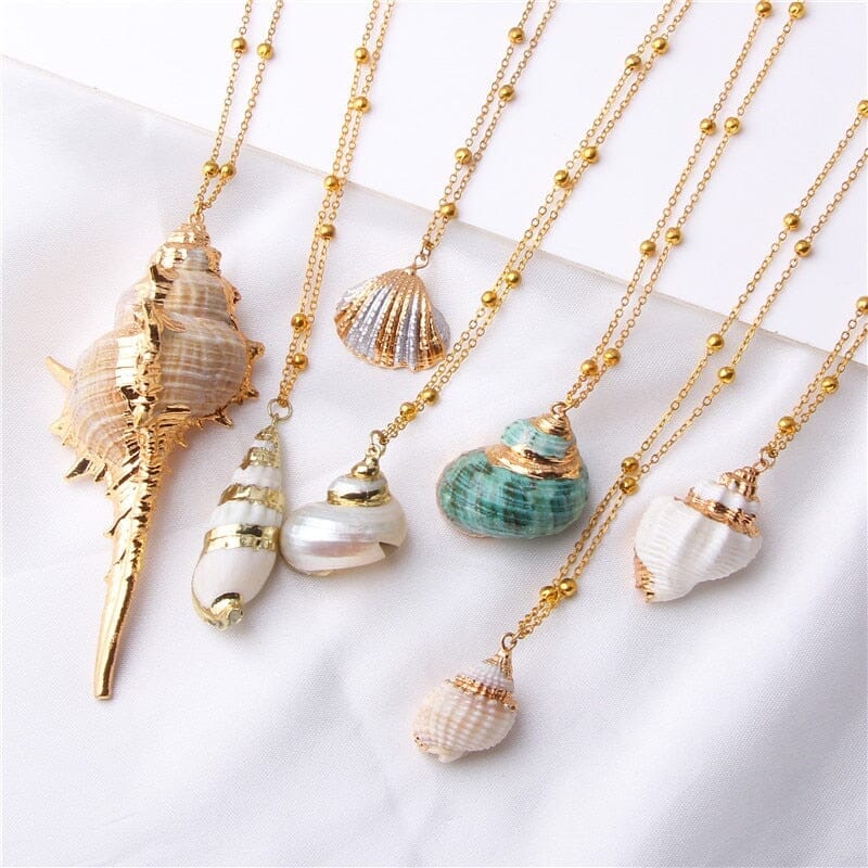 Boho Shell Necklace Sea Shell Chain Pendant NecklaceNecklace