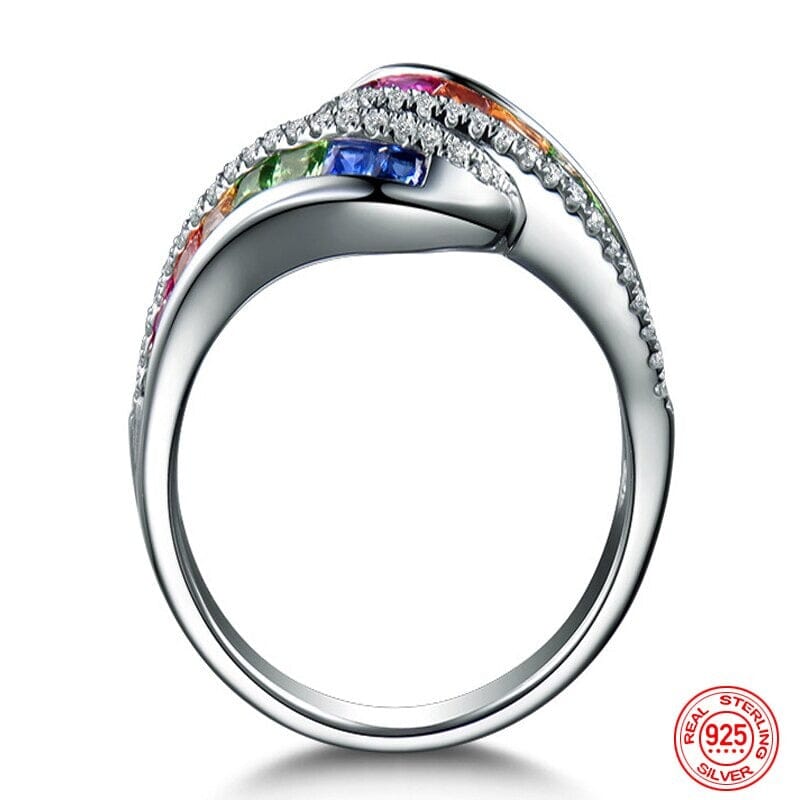 Fashion Charm Crystal Zircon Ring - 925 Sterling SilverRing