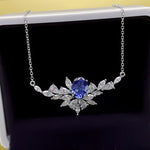 Leaf Sapphire Necklace - 925 Sterling SilverNecklace
