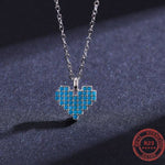 Fine Style Heart Turquoise Pendant Necklace -925 Sterling SilverNecklace