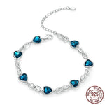 Heart Luxury Sapphire Chain Bracelet - 925 Sterling SilverBracelet