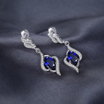 Statement Halo Blue Sapphire Earrings - 925 Sterling SilverEarrings