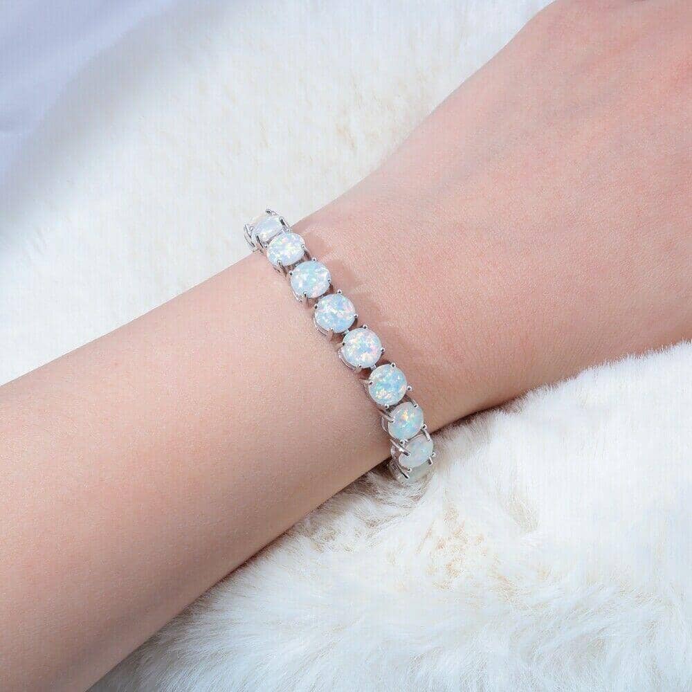 Splendid White Fire Opal Chain & Link Bracelet – AtPerry's Healing Crystals